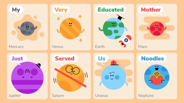 Solar Planets and Mnemonics